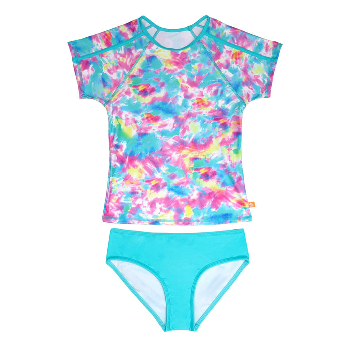 Island Girl Short Sleeve Rash Vest Set - Seaspray - Salty Ink - Splash Swimwear  - girls 8-16, June22, new arrivals, new kids, new swim, salty ink - Splash Swimwear 