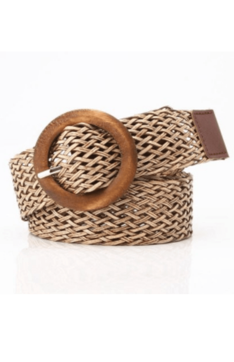 Woven Belt with Wooden Buckle - Splash Swimwear  - Splash Swimwear  - accessories, belts - Splash Swimwear 