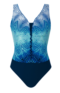 Blue Diamond Print One Piece - Sunflair - Splash Swimwear  - d-g, Nov22, One Pieces, sunflair, women swimwear - Splash Swimwear 