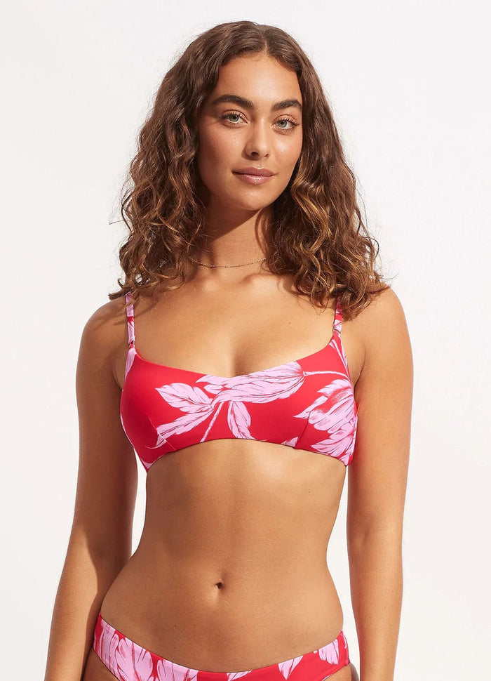 Fleure De Bloom Bralette - Chilli Red - Seafolly - Splash Swimwear  - Aug22, Bikini Tops, Seafolly, women swimwear - Splash Swimwear 