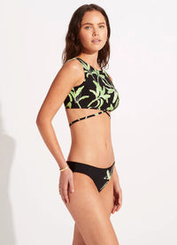 Palm Paradise Crop Top - Black - Seafolly - Splash Swimwear  - April23, Bikini Tops, Seafolly, Womens, womens swim - Splash Swimwear 