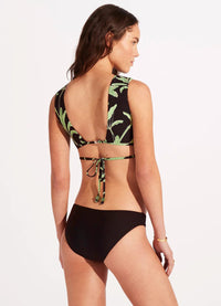 Palm Paradise Crop Top - Black - Seafolly - Splash Swimwear  - April23, Bikini Tops, Seafolly, Womens, womens swim - Splash Swimwear 