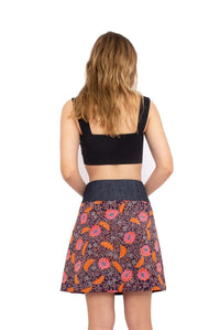 New Energy Reversible Skirt - Bali Purple / Ginko Flower Red - OM Designs - Splash Swimwear  - OM Designs, Skirts - Splash Swimwear 