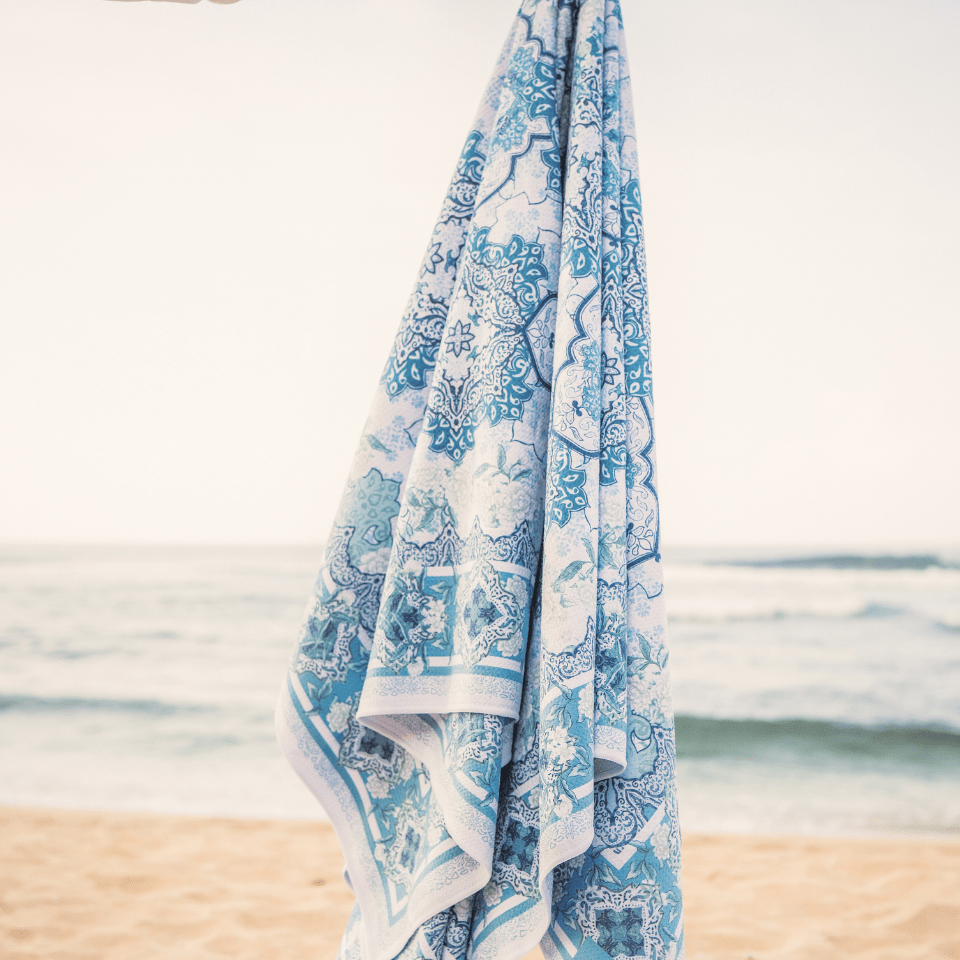 Moroccan Vintage Blue Towel (Premium) - SomerSide - Splash Swimwear  - beach towels, SomerSide - Splash Swimwear 