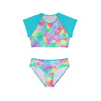 Honolulu Crop Bikini - Salty Ink - Splash Swimwear  - Bikini Set, kids, salty ink, Sep22 - Splash Swimwear 