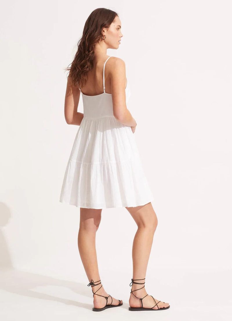 By The Sea Mini Dress - White - Seafolly - Splash Swimwear  - dresses, Mar23, Mini Dress, Seafolly, Womens - Splash Swimwear 
