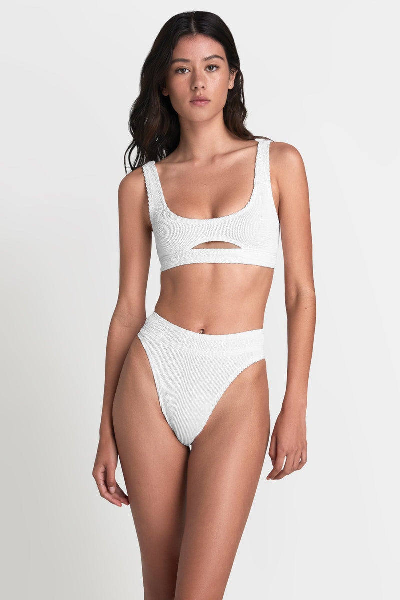 The Sasha Crop - Optic White - Bond Eye - Splash Swimwear  - bikini tops, bound, women swimwear - Splash Swimwear 