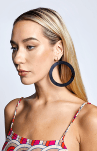 Recycled Rubber Earrings - Eclipse Symmetry - Tun - Splash Swimwear  - earrings, jewellery, Tun - Splash Swimwear 