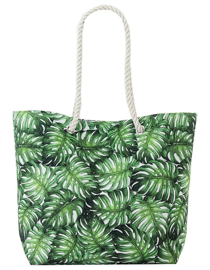 Monstera Print Tote - Yen - Splash Swimwear  - beach bags, July22, new accessories, new arrivals, Yen - Splash Swimwear 