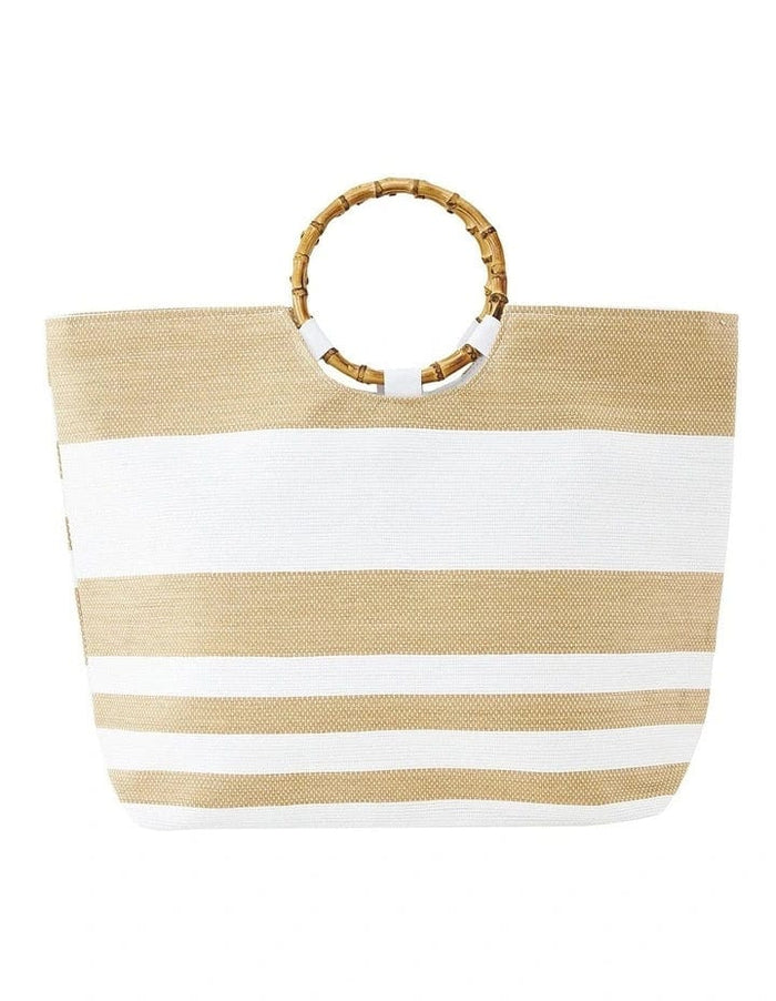 2 Tone Stripe Shopper Tote - Yen - Splash Swimwear  - beach bags, July22, new accessories, new arrivals, Yen - Splash Swimwear 