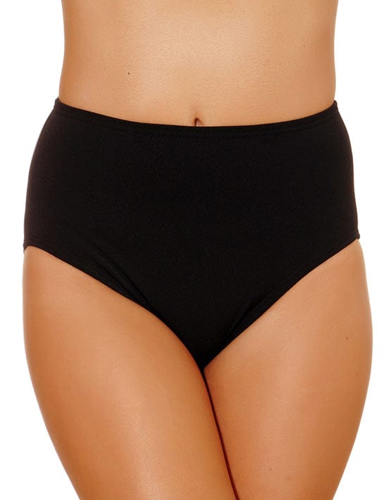 Wide Side Brief Bikini Pant - Black - Femme De La Mer - Splash Swimwear  - Bikini Bottom, chlorine resist, FDLM - Splash Swimwear 
