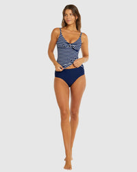 Castaway Tie Front Singlet - Indigo* - Baku - Splash Swimwear  - baku, Sept22, Tankini Top, women swimwear - Splash Swimwear 