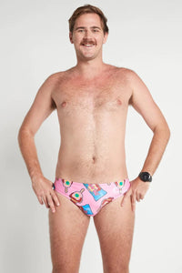 Pink Bubble O Bill Smuggler* - Budgy Smuggler - Splash Swimwear  - Budgy Smuggler, mens briefs, mens swim, mens swimwear, Nov22 - Splash Swimwear 