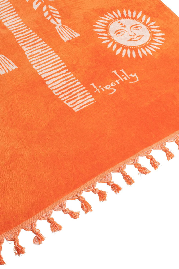Palm Towel - Tangerine - Tigerlily - Splash Swimwear  - Aug22, Tigerlily, towels, Womens - Splash Swimwear 