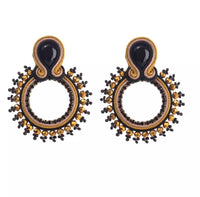 Crystal Beaded Pendant Earrings - Glitterbugs - Splash Swimwear  - earrings, Feb22, glitterbugs - Splash Swimwear 