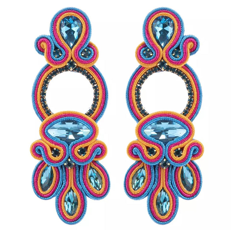 Handmade Bohemian Soutache Earrings - Glitterbugs - Splash Swimwear  - earrings, glitterbugs, new accessories - Splash Swimwear 