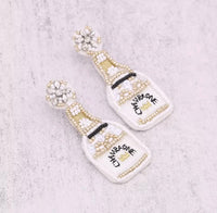 Beaded Champagne Bottle Earrings - Glitterbugs - Splash Swimwear  - earrings, glitterbugs, jewellery - Splash Swimwear 