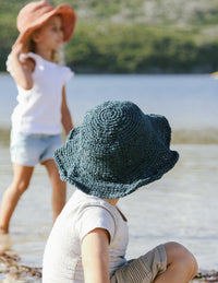 Kids Polly Hat - Indigo - Hobo & Hatch - Splash Swimwear  - hats, hobo & hatch, Kids, kids accessories, Kids Hats, new kids, Oct21 - Splash Swimwear 