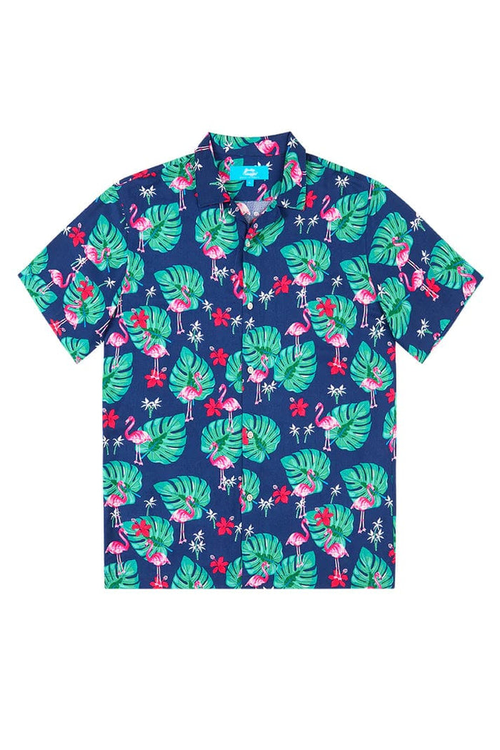 Flamingo Hawaiian Party Shirt - Budgy Smuggler - Splash Swimwear  - Budgy Smuggler, Dec22, mens clothing, mens shirt, new mens - Splash Swimwear 