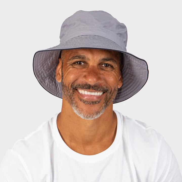 Jester Bucket Hat - Grey/Navy - Rigon Headwear - Splash Swimwear  - cancer council, hats, new arrivals, rigon, Sept22 - Splash Swimwear 