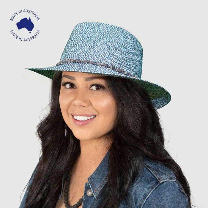Brianna Fedora - Blue* - Rigon Headwear - Splash Swimwear  - cancer council, hats, rigon, Sept22 - Splash Swimwear 
