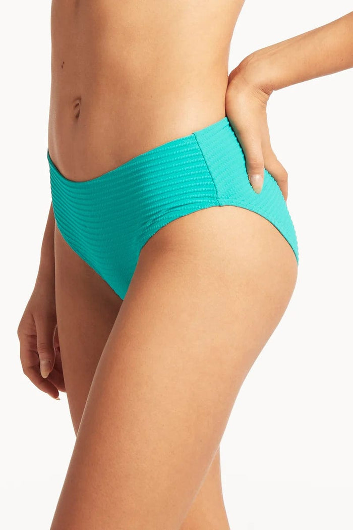 Spinnaker Mid Bikini Pant - Aqua - Sea Level - Splash Swimwear  - bikini bottoms, Feb23, sea level, Womens, womens swim - Splash Swimwear 