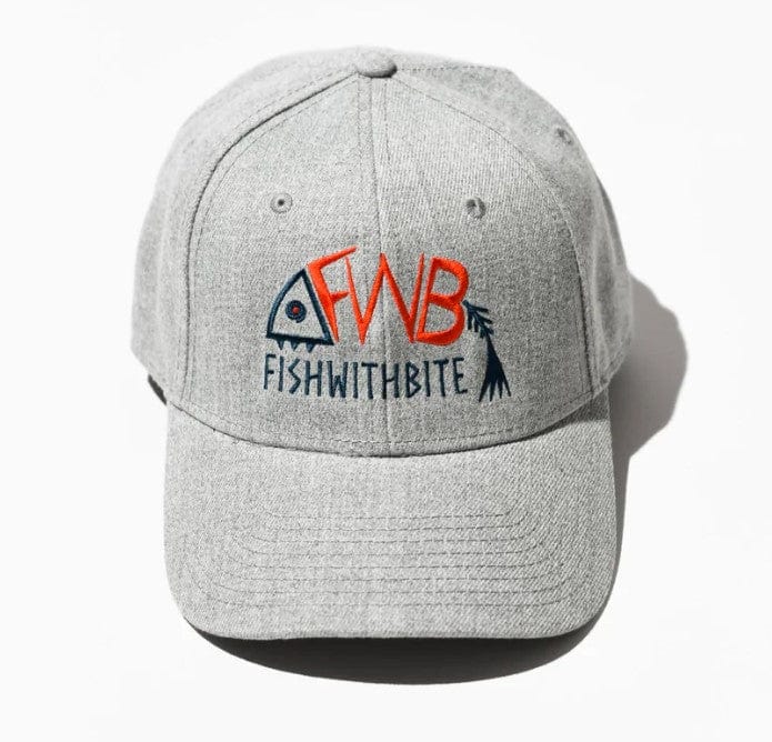 'FWB Logo' Beat Cap | Light Grey Melange - Fish With Bite - Splash Swimwear  - Dec22, mens, mens cap, mens clothing', mens hats, new arrivals, new mens - Splash Swimwear 