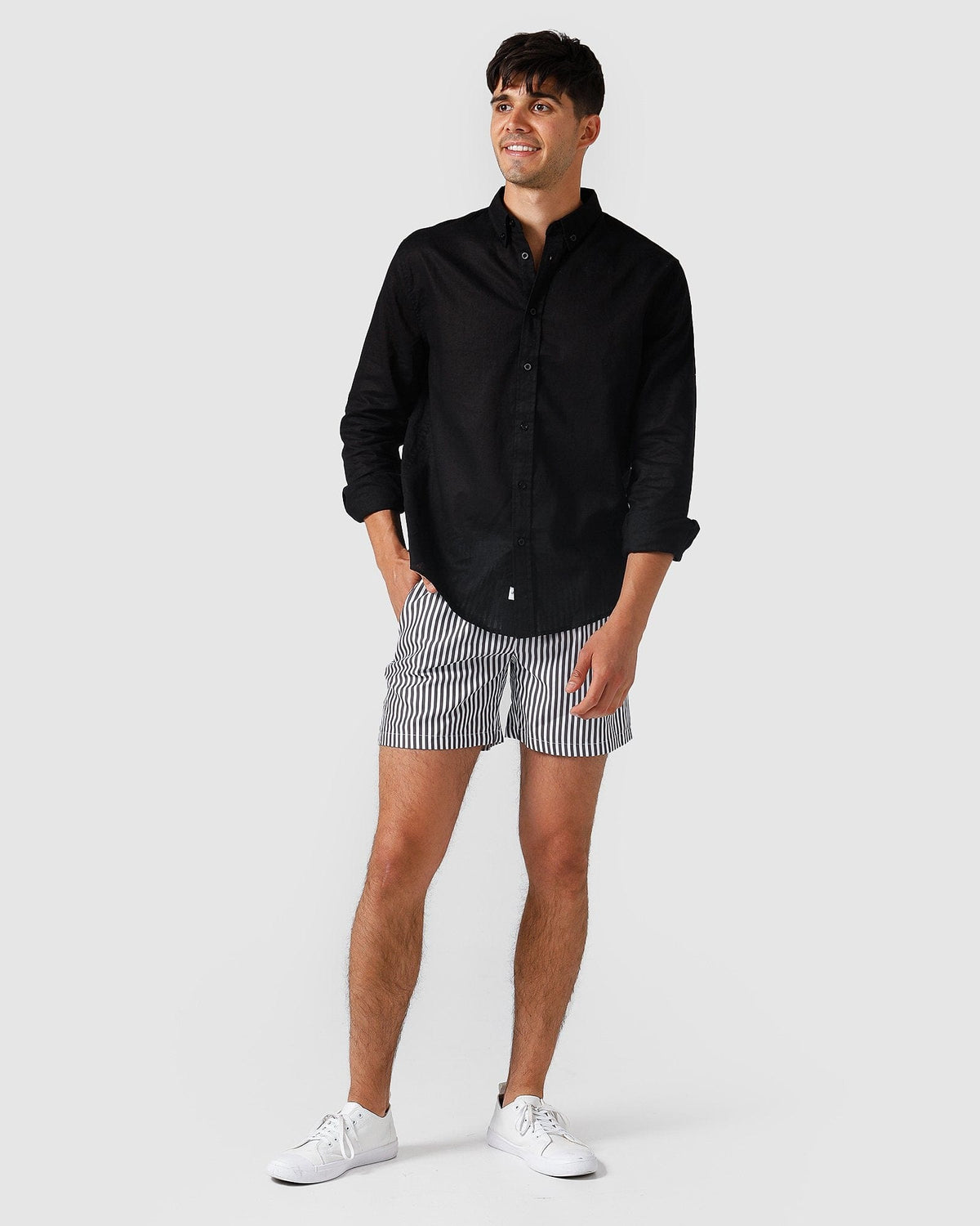 Linen Shirt - Black* - Vacay Swimwear - Splash Swimwear  - mens, mens clothing, mens shirts, vacay - Splash Swimwear 