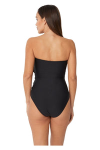 Spliced Bandeau Maillot - Black - Monte and Lou - Splash Swimwear  - Monte & Lou, One Pieces - Splash Swimwear 