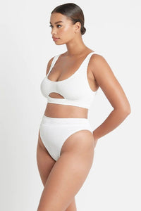 Bond Eye Bond Eye Eco Sasha Crop - White BOUND059E Splash Swimwear Bikini Tops O/S / White 9347760378521