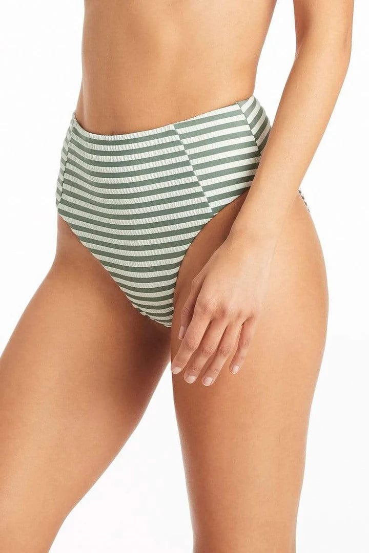 Capri Retro High Waist Pant With Panels - Sea Level - Splash Swimwear  - Bikini Bottom, new arrivals, new swim, Oct22, sea level, Seperates, Swim Seperates, women swimwear - Splash Swimwear 