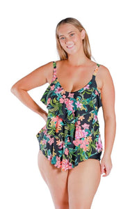 Capriosca Bora Bora 3 Tier Tankini Top Splash Swimwear Swim Dress, Tankini & One Piece