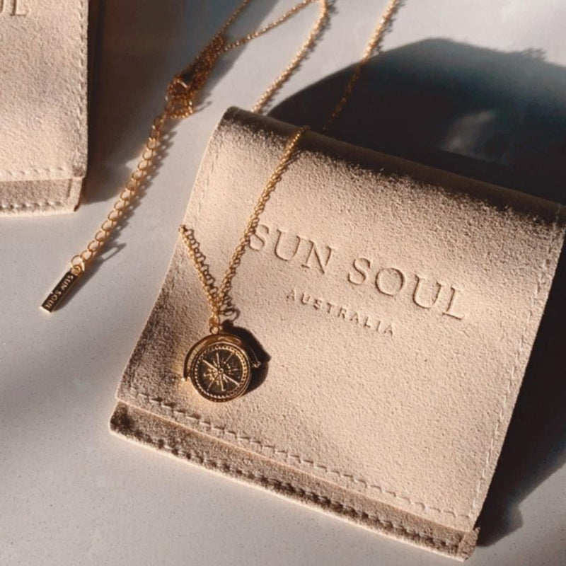 Sun Soul Golden Compass Necklace - Sun Soul - Splash Swimwear  - accessories, sept21, sun soul - Splash Swimwear 