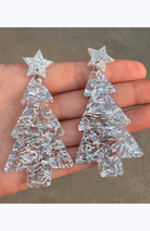 Glitterbugs Acrylic Glitter Christmas Tree Earrings Splash Swimwear Womens Accessories