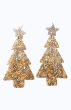 Glitterbugs Acrylic Glitter Christmas Tree Earrings Splash Swimwear Womens Accessories Gold 1000014407