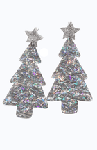 Glitterbugs Acrylic Glitter Christmas Tree Earrings Splash Swimwear Womens Accessories Silver1 1000014405