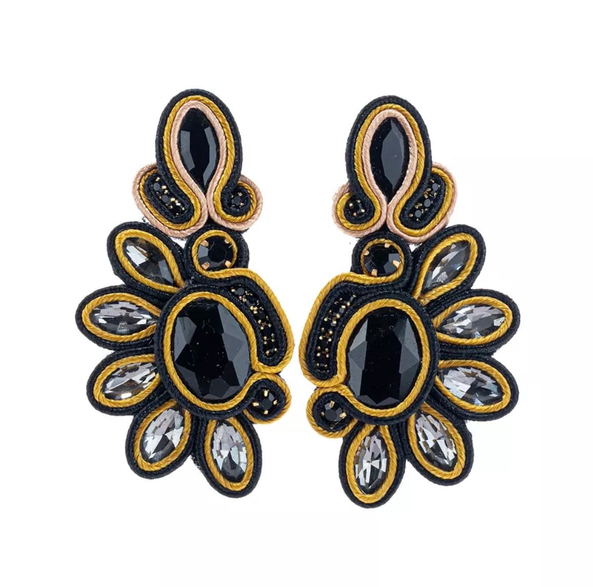 Glitterbugs Bohemian Peacock Earrings Splash Swimwear Earrings Black 1000011760