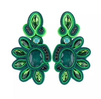 Glitterbugs Bohemian Peacock Earrings Splash Swimwear Earrings Green 1000011762