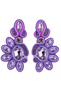 Glitterbugs Bohemian Peacock Earrings Splash Swimwear Earrings Lavender 1000011759