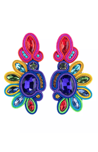 Glitterbugs Bohemian Peacock Earrings Splash Swimwear Earrings Multi 1000011758