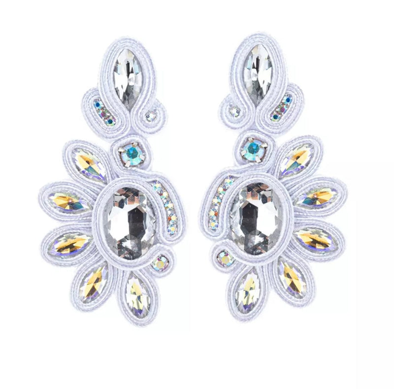 Glitterbugs Bohemian Peacock Earrings Splash Swimwear Earrings White 1000011757