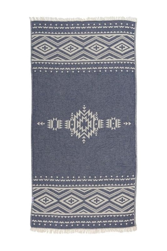 Hammamas Aztec Turkish Towel Splash Swimwear Beach Towels Navy 1000008702