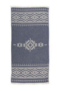 Hammamas Aztec Turkish Towel Splash Swimwear Beach Towels Navy 1000008702