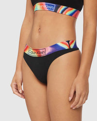 Pride Thong - Black - Calvin Klein - Splash Swimwear  - calvin klein, lingerie, Mar22 - Splash Swimwear 