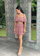 Mosey Antonia Skirt - Drizzling Dusty Pink Splash Swimwear Skirts