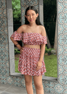 Mosey Antonia Skirt - Drizzling Dusty Pink Splash Swimwear Skirts