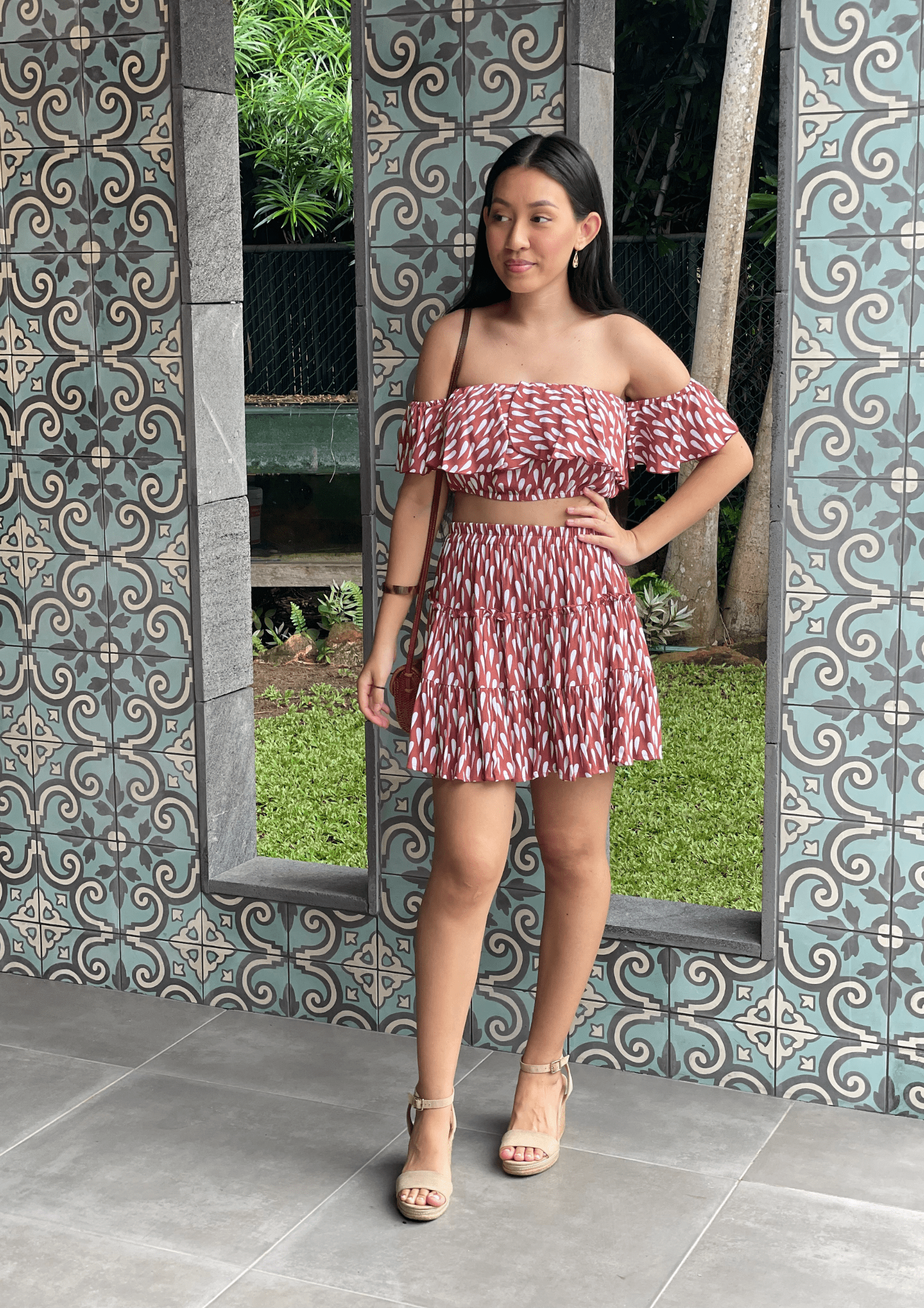 Mosey Antonia Skirt - Drizzling Dusty Pink Splash Swimwear Skirts