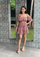 Mosey Antonia Skirt - Drizzling Dusty Pink Splash Swimwear Skirts