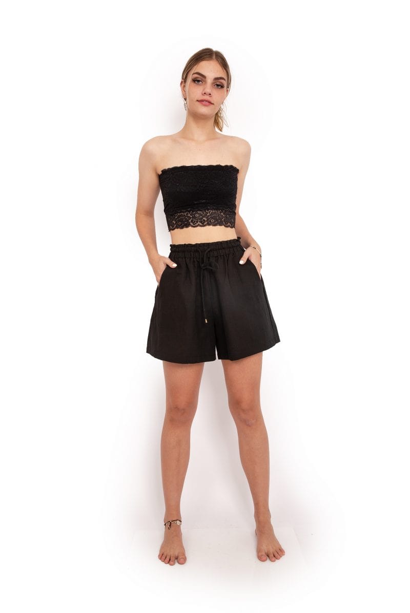 OM Designs Betty Shorts - Black Splash Swimwear Shorts