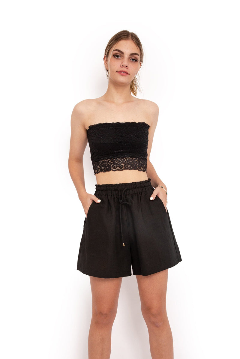 OM Designs Betty Shorts - Black Splash Swimwear Shorts